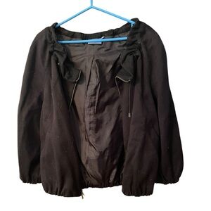 Black zipper fashion bubble coat